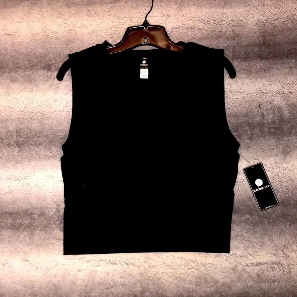 Black Electric Yoga Top